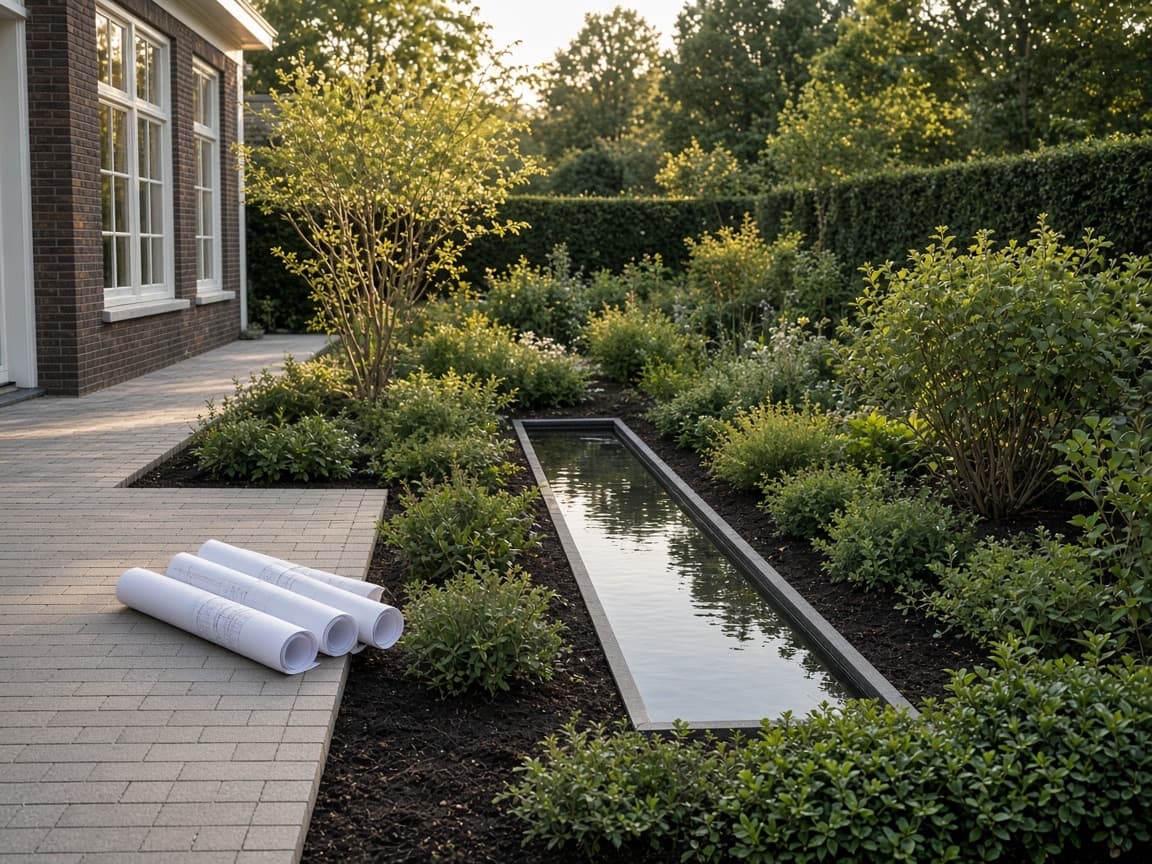 Handed-over garden, ready for the first maintenance season
