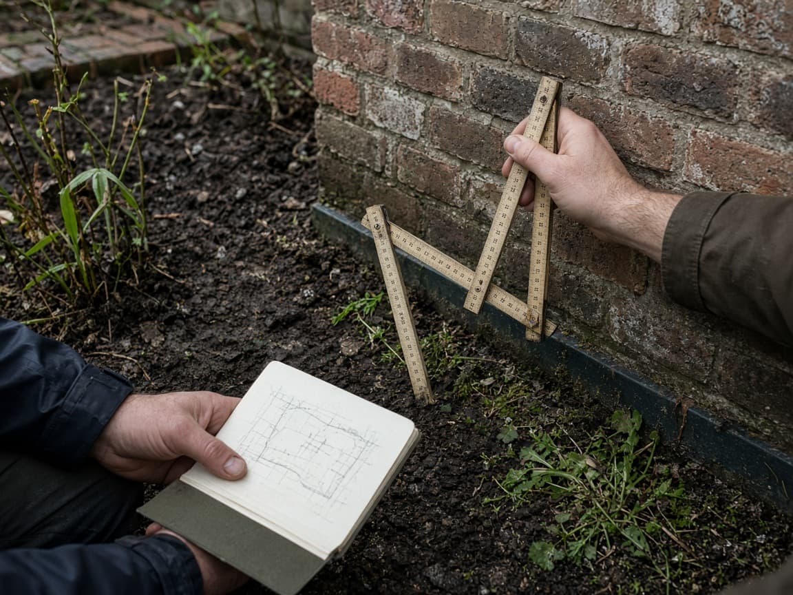 On-site survey: the existing garden is measured and inspected
